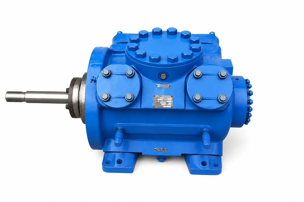Blue industrial compressor cylinder